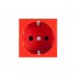 Розетка электрическая Рувинил типа Shuko 45x45 мм красная 70102 Розетка электрическая Рувинил типа Shuko 45x45 мм красная 70102