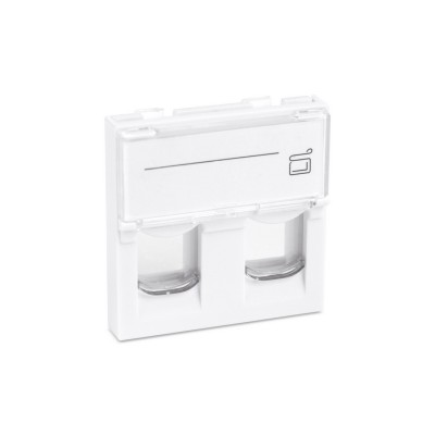 Лицевая панель телекоммуникационная LY-FP66 45x45мм со шторкой на 2 модуля Лицевая панель телекоммуникационная LY-FP66 45x45мм со шторкой на 2 модуля