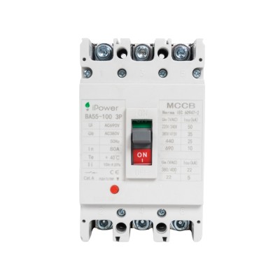 Автоматический выключатель iPower ВА55-100 3P 80A Автоматический выключатель iPower ВА55-100 3P 80A