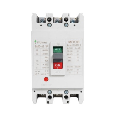 Автоматический выключатель iPower ВА55-63 3P 40A Автоматический выключатель iPower ВА55-63 3P 40A