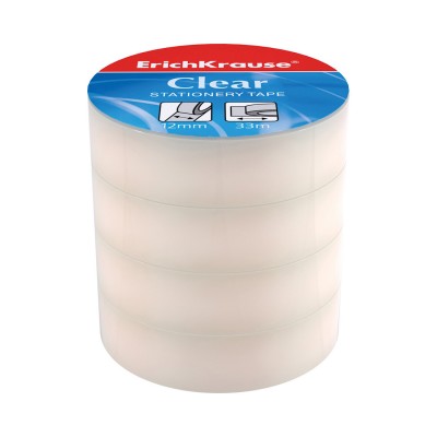 Пакет клейких лент ErichKrause® Clear, 12ммх33м (4 ленты) Пакет клейких лент ErichKrause® Clear, 12ммх33м (4 ленты)
