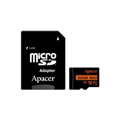 Карта памяти Apacer AP512GMCSX10U8-R 512GB с адаптером SD Карта памяти Apacer AP512GMCSX10U8-R 512GB с адаптером SD