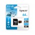 Карта памяти Apacer AP64GMCSX10U8-R 64GB с адаптером SD Карта памяти Apacer AP64GMCSX10U8-R 64GB с адаптером SD