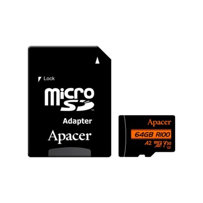 Карта памяти Apacer AP64GMCSX10U8-R 64GB с адаптером SD Карта памяти Apacer AP64GMCSX10U8-R 64GB с адаптером SD