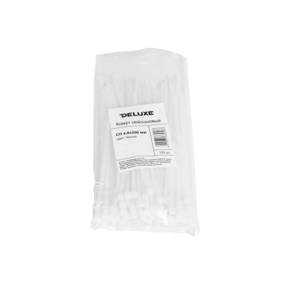 Хомут нейлоновый Deluxe СП 4.8*380 мм (Б) (100 штук в упаковке) Хомут нейлоновый Deluxe СП 4.8*380 мм (Б) (100 штук в упаковке)