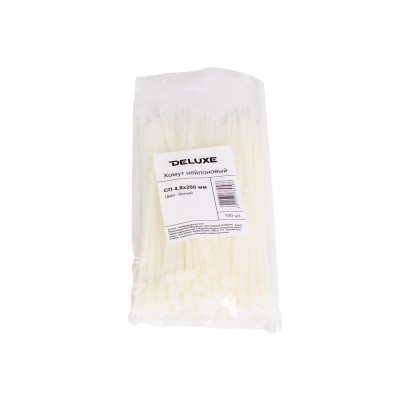 Хомут нейлоновый Deluxe СП 4.8*250 мм (Б) (100 штук в упаковке) Хомут нейлоновый Deluxe СП 4.8*250 мм (Б) (100 штук в упаковке)