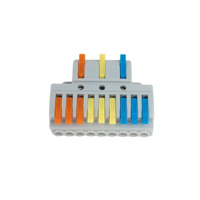 Клемма Deluxe 222-439 (0,08-4,0мм 32А) 3 конт.группы 1 ввод 3 вывода Клемма Deluxe 222-439 (0,08-4,0мм 32А) 3 конт.группы 1 ввод 3 вывода