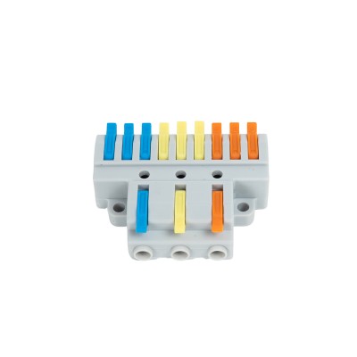 Клемма Deluxe 222-439 (0,08-4,0мм 32А) 3 конт.группы 1 ввод 3 вывода Клемма Deluxe 222-439 (0,08-4,0мм 32А) 3 конт.группы 1 ввод 3 вывода