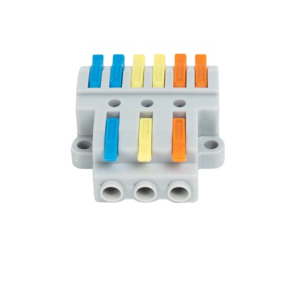 Клемма Deluxe 222-436 (0,08-4,0мм 32А) 3 конт.группы 1 ввод 2 вывода Клемма Deluxe 222-436 (0,08-4,0мм 32А) 3 конт.группы 1 ввод 2 вывода