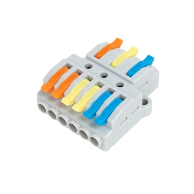 Клемма Deluxe 222-436 (0,08-4,0мм 32А) 3 конт.группы 1 ввод 2 вывода Клемма Deluxe 222-436 (0,08-4,0мм 32А) 3 конт.группы 1 ввод 2 вывода