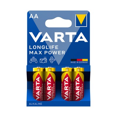 Батарейка VARTA Longlife Power Max Mignon 1.5V - LR6/ AA 4 шт в блистере Батарейка VARTA Longlife Power Max Mignon 1.5V - LR6/ AA 4 шт в блистере