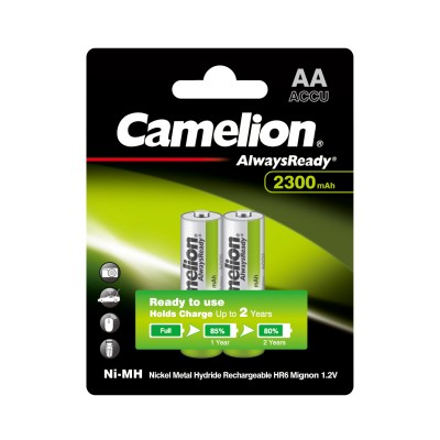 Аккумулятор CAMELION AlwaysReady Rechargeable Ni-MH NH-AA2300ARBP2 2 шт. в блистере Аккумулятор CAMELION AlwaysReady Rechargeable Ni-MH NH-AA2300ARBP2 2 шт. в блистере