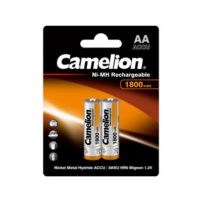 Аккумулятор CAMELION Rechargeable Ni-MH NH-AA1800BP2 2 шт. в блистере Аккумулятор CAMELION Rechargeable Ni-MH NH-AA1800BP2 2 шт. в блистере