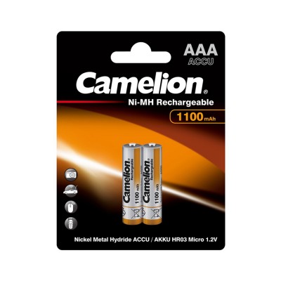 Аккумулятор CAMELION Rechargeable Ni-MH NH-AAА1100BP2 2 шт. в блистере Аккумулятор CAMELION Rechargeable Ni-MH NH-AAА1100BP2 2 шт. в блистере