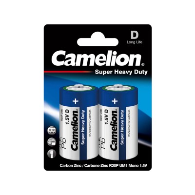 Батарейка CAMELION Super Heavy Duty R20P-BP2B 2 шт. в блистере Батарейка CAMELION Super Heavy Duty R20P-BP2B 2 шт. в блистере