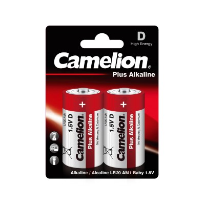 Батарейка CAMELION Plus Alkaline LR20-BP2 2 шт. в блистере Батарейка CAMELION Plus Alkaline LR20-BP2 2 шт. в блистере