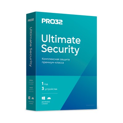 Антивирус PRO32 Ultimate Security BOX лицензия на 1 год 3ПК Антивирус PRO32 Ultimate Security BOX лицензия на 1 год 3ПК
