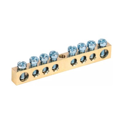 Шина нулевая Deluxe 6х9мм 8/1 крепеж по центру Шина нулевая Deluxe 6х9мм 8/1 крепеж по центру