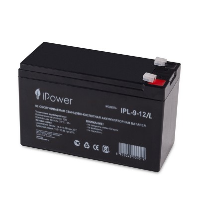 Аккумуляторная батарея IPower IPL-9-12/L 12В 9 Ач Аккумуляторная батарея IPower IPL-9-12/L 12В 9 Ач