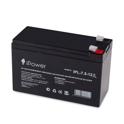 Аккумуляторная батарея IPower IPL-7.5-12/L 12В 7.5 Ач Аккумуляторная батарея IPower IPL-7.5-12/L 12В 7.5 Ач