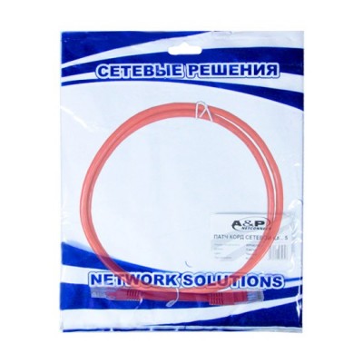 Патч Корд A&P Cat.5 UTP RJ-45 1 м APP001RD1 Патч Корд A&P Cat.5 UTP RJ-45 1 м APP001RD1